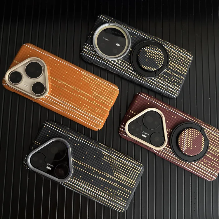 适用于华为Pura80pro手机壳苹果17磁吸凯夫拉纹Mate70情侣新款