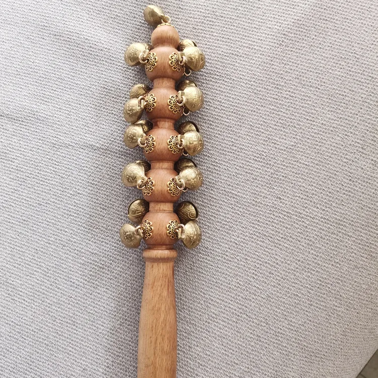 呦爸原创！糖葫芦哗啦棒 榉木黄铜铃铛哗啦棒 黄铜摇铃。