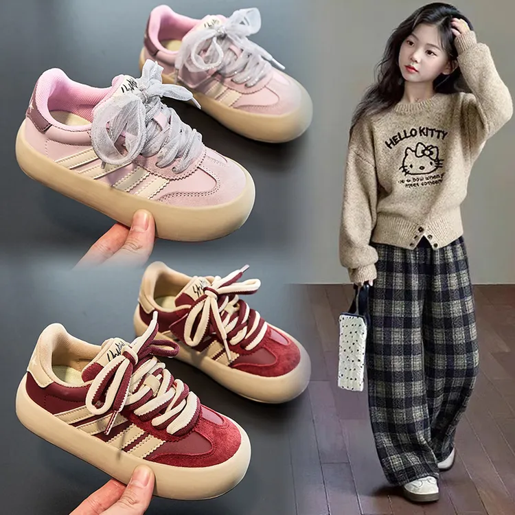 真皮童鞋女童鞋子2025秋冬款加绒棉鞋男童鞋德训鞋儿童运动鞋板鞋