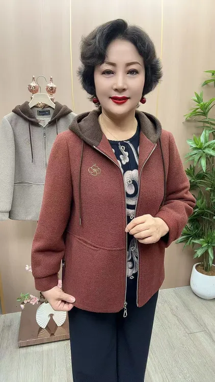 SL#25-26 衣长65 中老年女装  秋季新款时尚百搭显瘦休闲外套