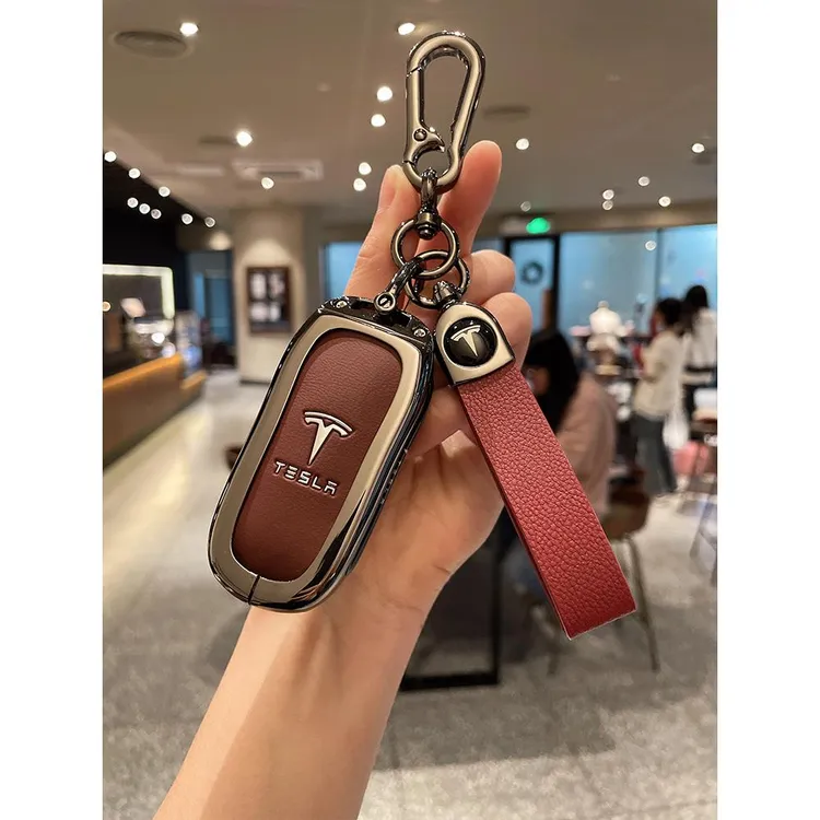 适用特斯拉钥匙套Model3/Y焕新版Models/x丫车保护壳包扣真皮25款