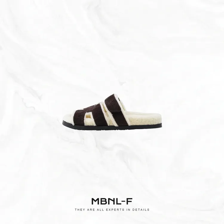 MBNL-F“H毛拖” 胎牛牛反绒 进口羊羔毛绒感拖鞋 秦磊XM-XXZ2533