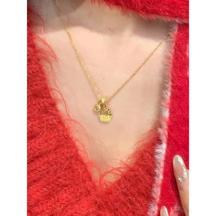 铜合金吊坠 新中式国潮风丨微笑小蛋糕项链吊坠 X004
