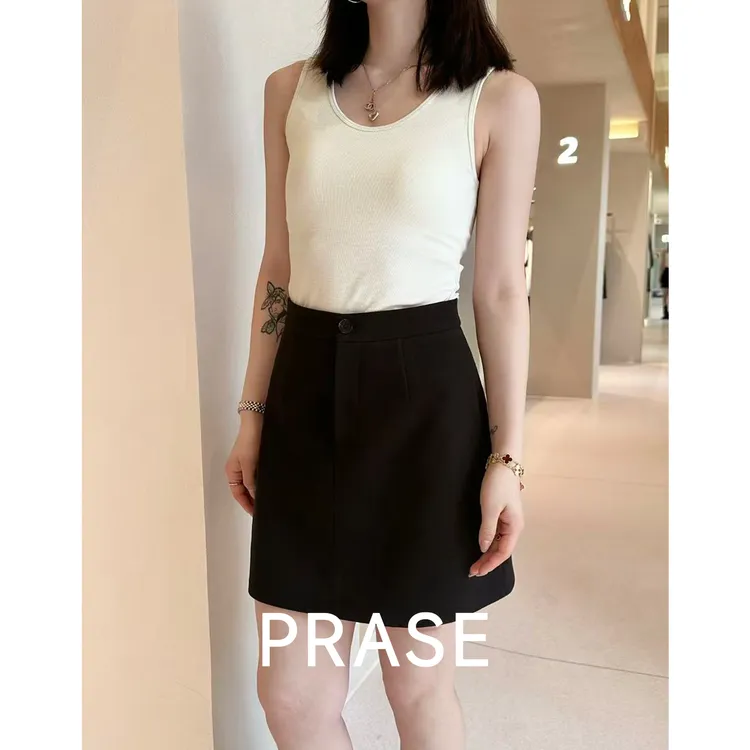PRASE·噜【米兰半裙】微胖高腰显瘦时尚A字短裙毛呢短半裙PR510S81