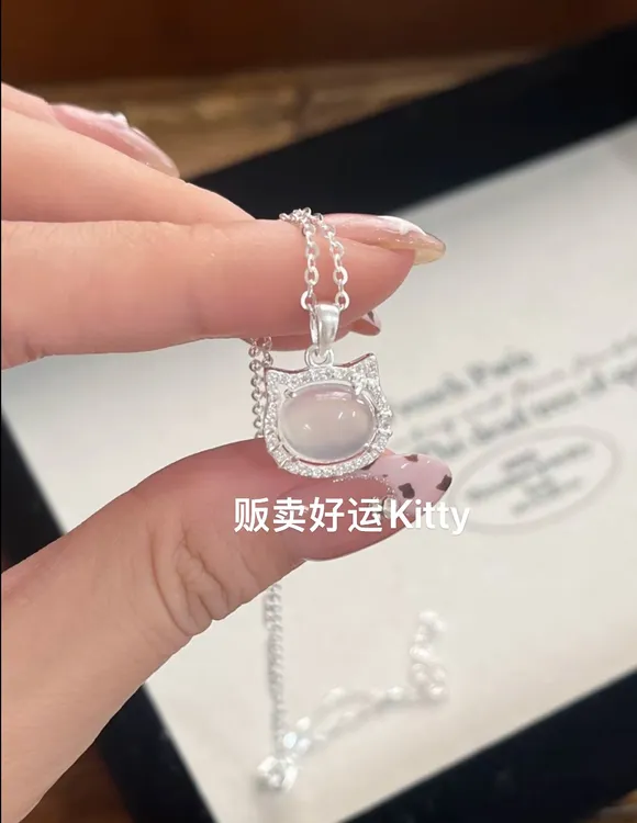 链子足银 纯银足银999项链Kitty猫可爱时尚