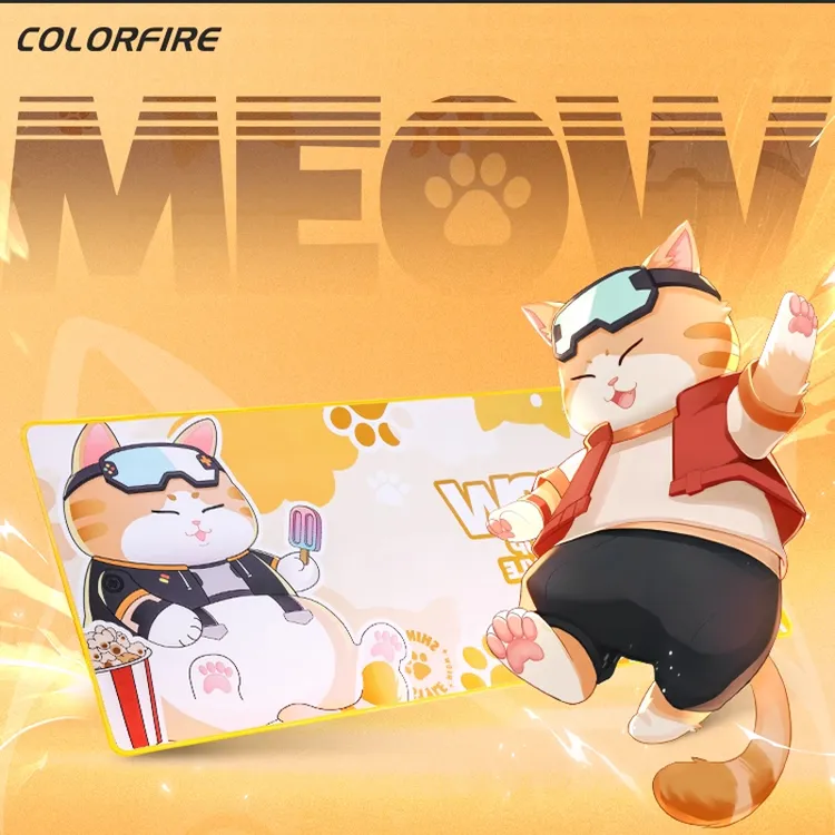 Colorful/七彩虹橘猫卡通电竞加厚软鼠标垫FPS游戏办公创意键鼠垫