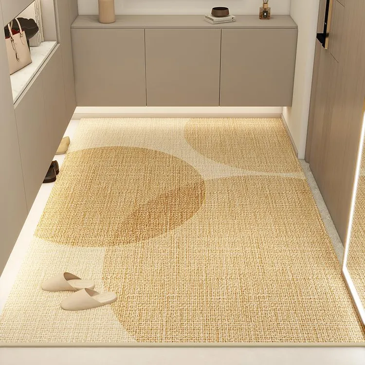 圈绒奶油风入户门地垫轻奢高级地毯门垫进门家用门口防滑玄关脚垫