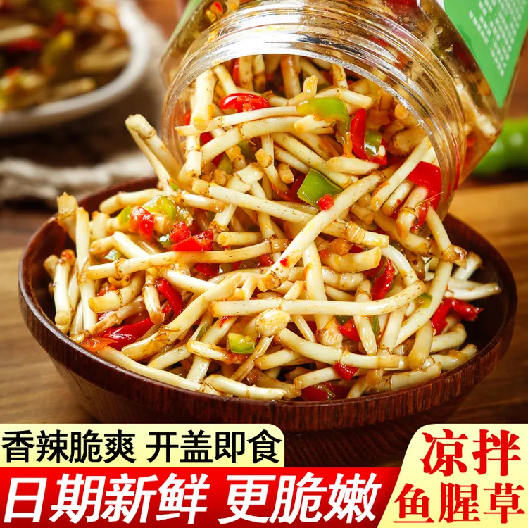 土腊匠凉拌鱼腥草新鲜折耳根香辣油辣椒酱罐装嫩芽剁椒即食下饭菜