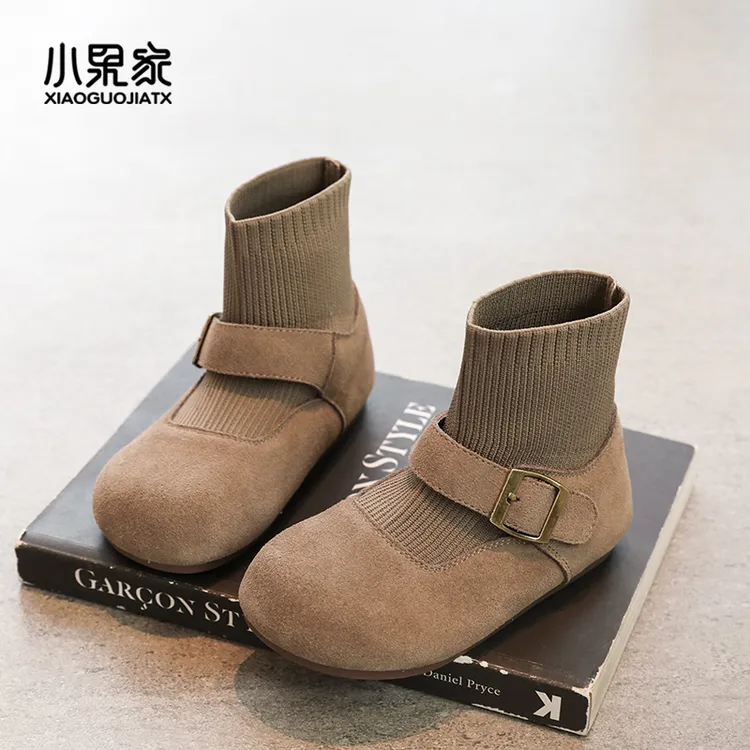女童靴子2025新款女宝宝儿童袜靴针织短靴秋季洋气小公主童靴女孩