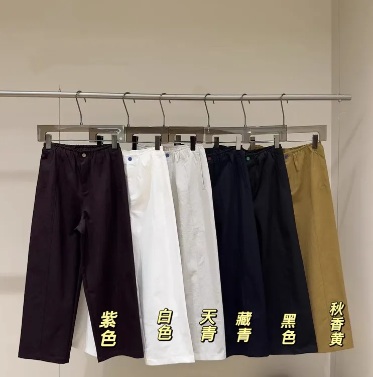 2025韩系新款休闲直筒裤女松紧腰弹力显瘦气质奶奶裤九分阔腿秋季