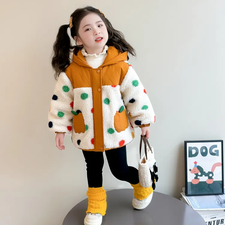 女童毛毛衣外套冬季2025新款洋气时髦儿童加绒加厚上衣女宝宝冬装