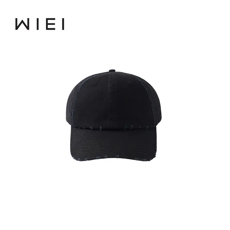 《WI EI》复古破洞须边做旧可调节鸭舌帽 9W002