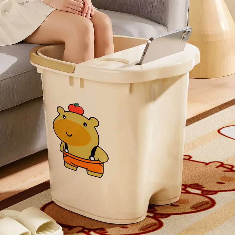 泡脚桶按摩家用足浴桶带盖便携式洗脚盆过小腿过膝泡脚袋泡脚专用