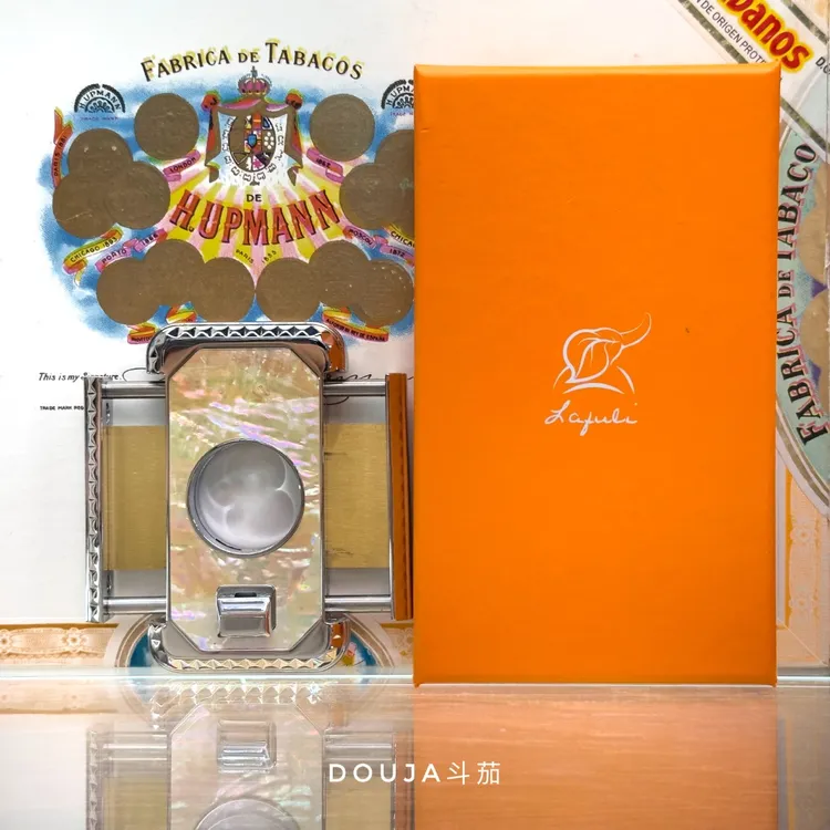 LAFULI雪茄剪贝母镶嵌便携式锋利半自动雪茄剪雪茄剪雪茄配件工具