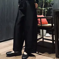 Betty Bairn【天青引】高重工钉珠桑蚕丝羊毛小弯刀裤25B-BW1378