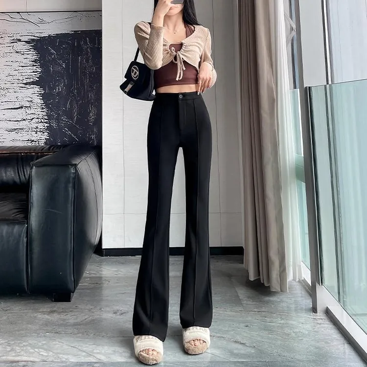 宝藏衣橱上新2025秋冬新款高腰显瘦垂坠感小个子休闲拖地喇叭裤子