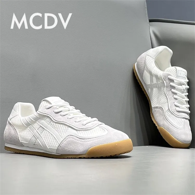 低帮板鞋2025夏季新款透气网面时尚百搭小白鞋舒适运动休闲鞋男鞋