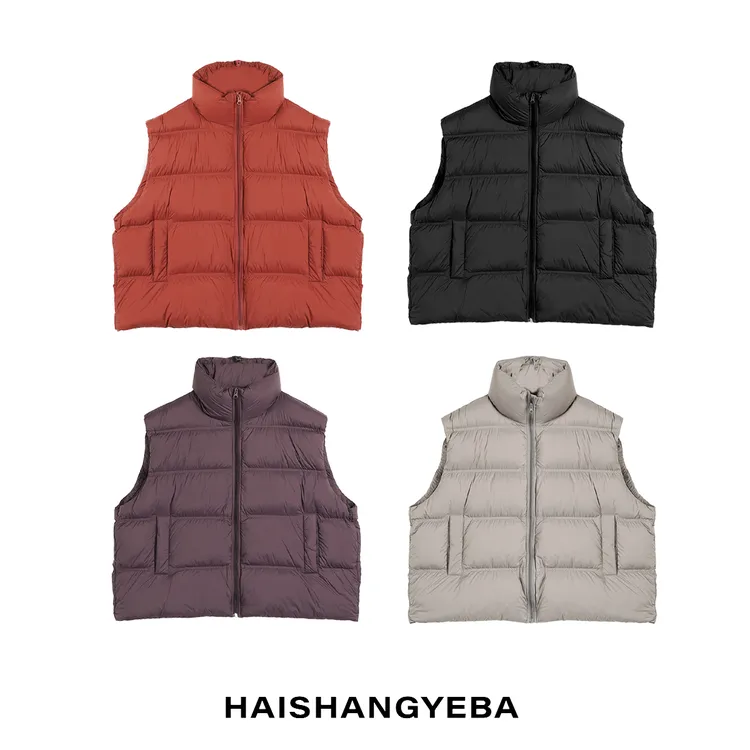 【海上叶爸】新款2025秋冬百搭95鸭绒厚款保暖简约无袖马甲羽绒服