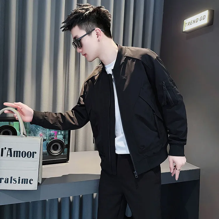 外套男款春秋季2025新款潮牌网红洋气炸街高级男装衣服棒球领夹克