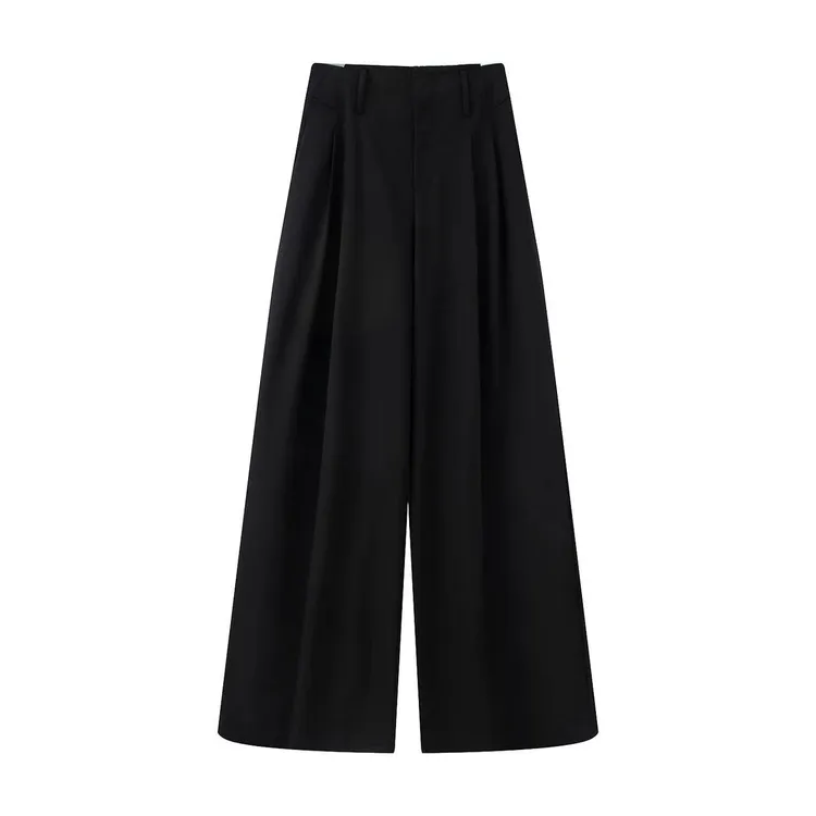 艾诺丝2025年夏早秋季新百搭直筒阔腿休闲裤女3011