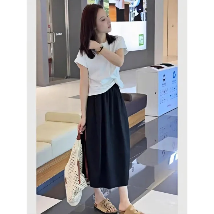 2025超火夏装一整套ootd穿搭减龄气质巨好看的裙子女短袖休闲套装