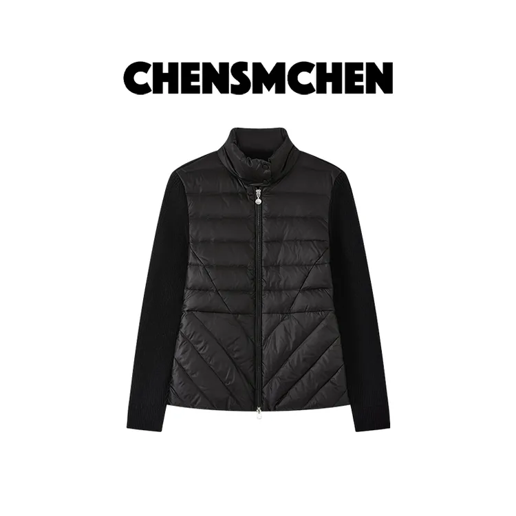 CHENSMCHEN 简约针织拼接鹅绒外套女时尚休闲百搭上衣CSY9188MX