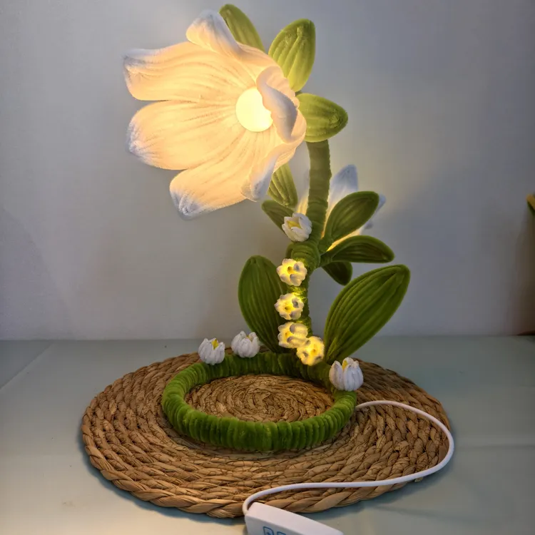 铃兰花台灯手工扭扭棒教程材料包diy台灯手工礼物送扭扭棒花朵