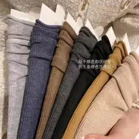 XY 纯色棉质堆堆袜女