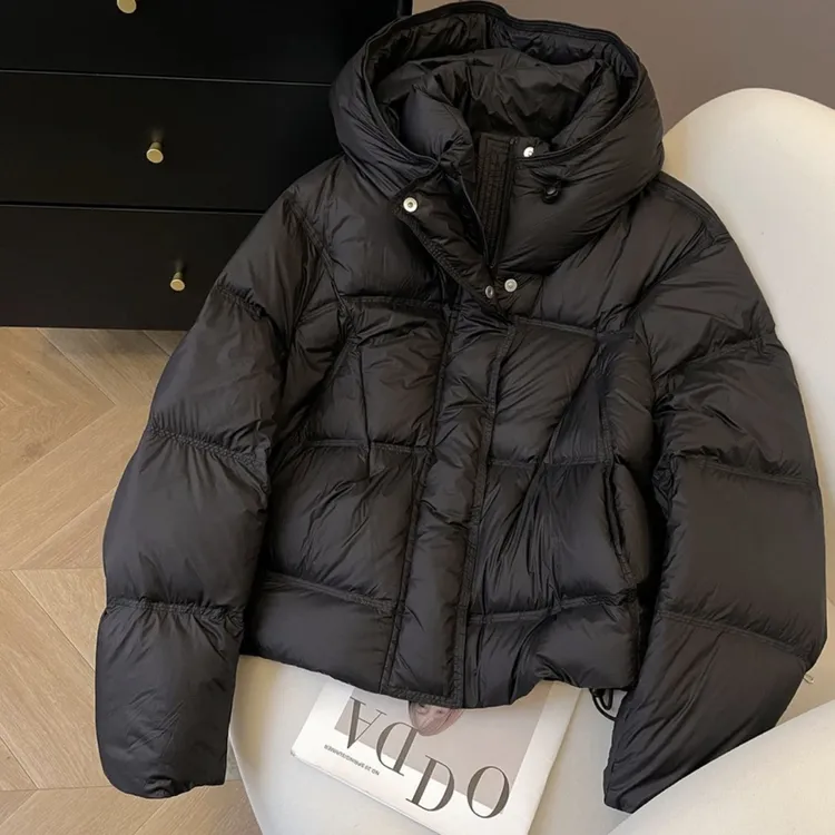 正版高级感泡芙连帽羽绒服女2025冬爆款时尚保暖超好看面包服上衣