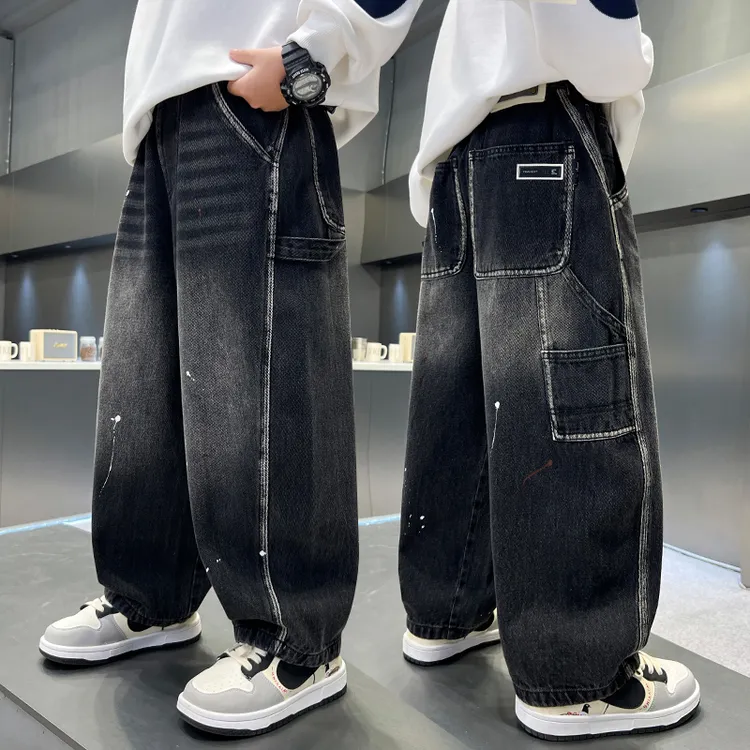 男童牛仔裤春秋宽松2025中大童休闲韩版长裤儿童秋季裤子洋气潮流