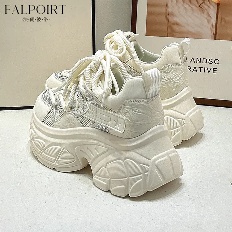 FALPOIRT厚底水钻老爹鞋女2025秋季新款增高软底运动休闲潮鞋百搭