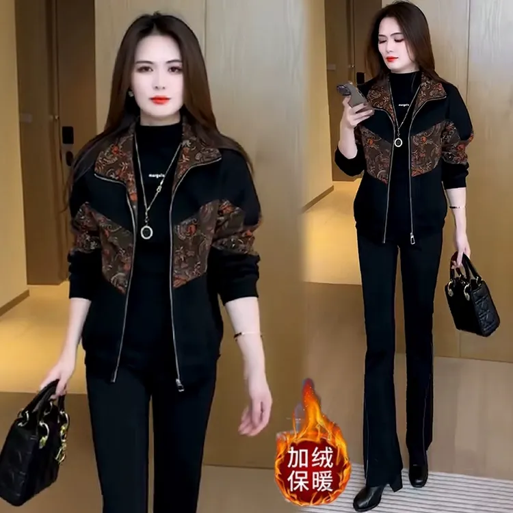 时尚拼接牛仔外套女2025新款加绒洋气显瘦小个子休闲夹克短外套潮