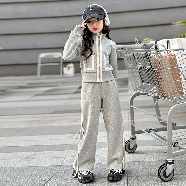 女童运动套装春秋季2025新款卫衣卫裤女中大童洋气时髦外套套装潮