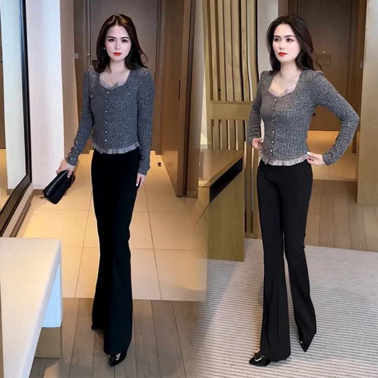 早春季设计感小众洋气时尚气质小个子休闲减龄长袖T恤显瘦春秋