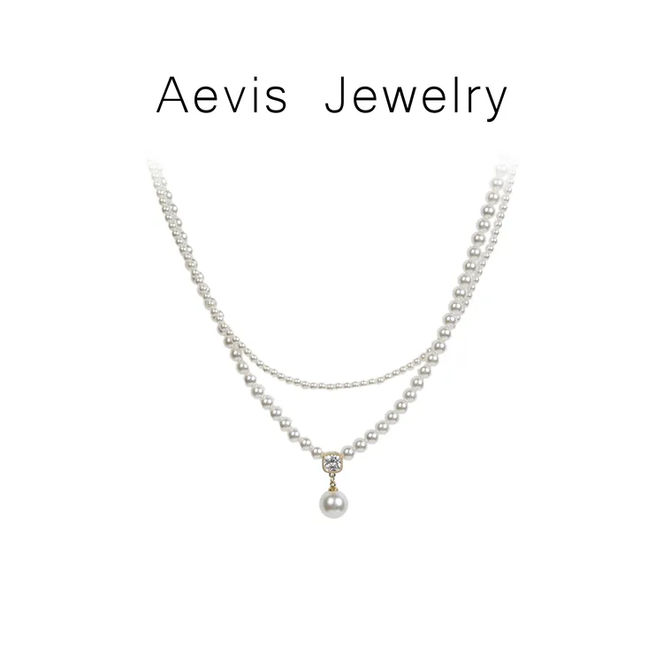 铜合金项链 项链女款2025年新款爆款气质法式轻奢叠戴珍珠项链