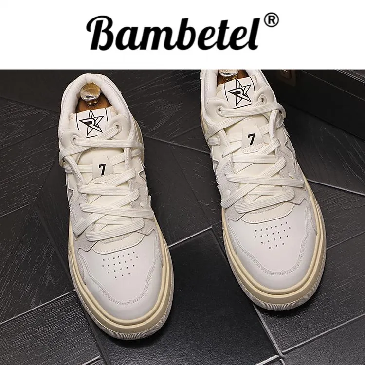 Bambetel男鞋时尚百搭潮流低帮板鞋系带韩版日常休闲鞋男士圆头舒