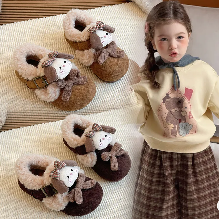 女童勃肯鞋2025秋冬季新款加绒加厚时尚卡通小女孩棉鞋51030
