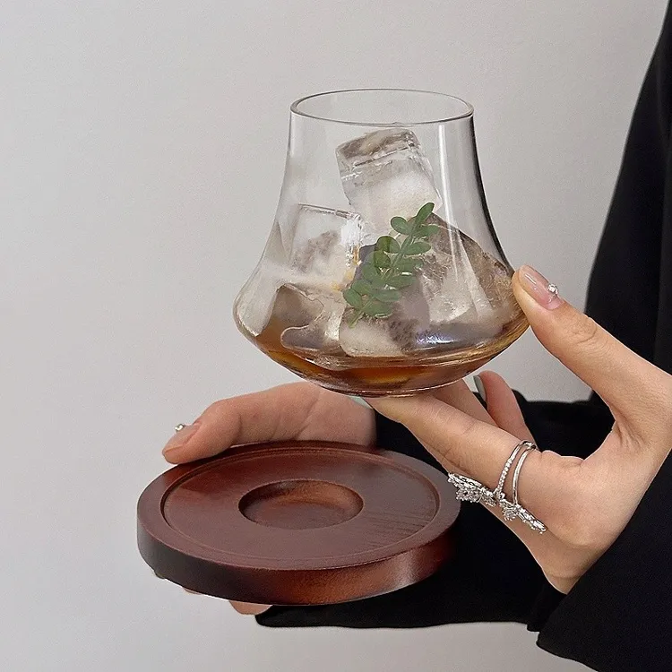 【到手2个】复古冰美式冰滴杯垫咖啡杯ins简约玻璃杯威士忌酒杯果汁