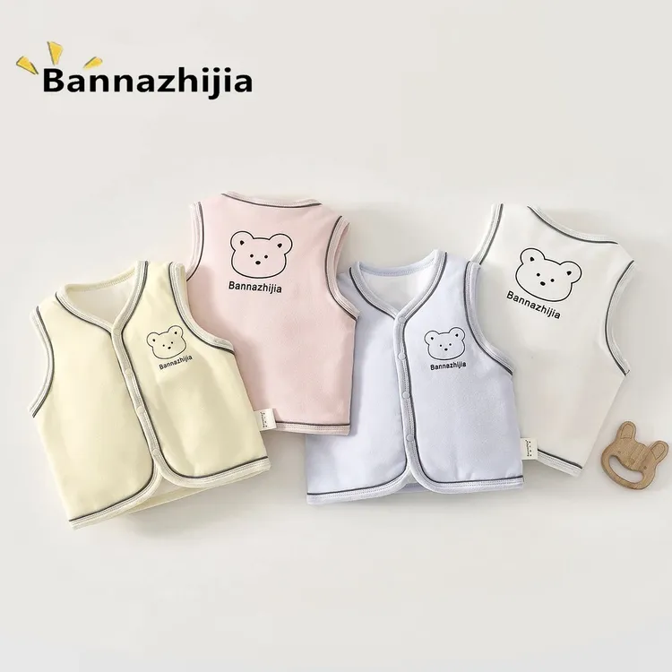 夹棉保暖婴儿服男女宝宝薄马甲加厚秋冬季保暖中厚儿童小开衫上衣