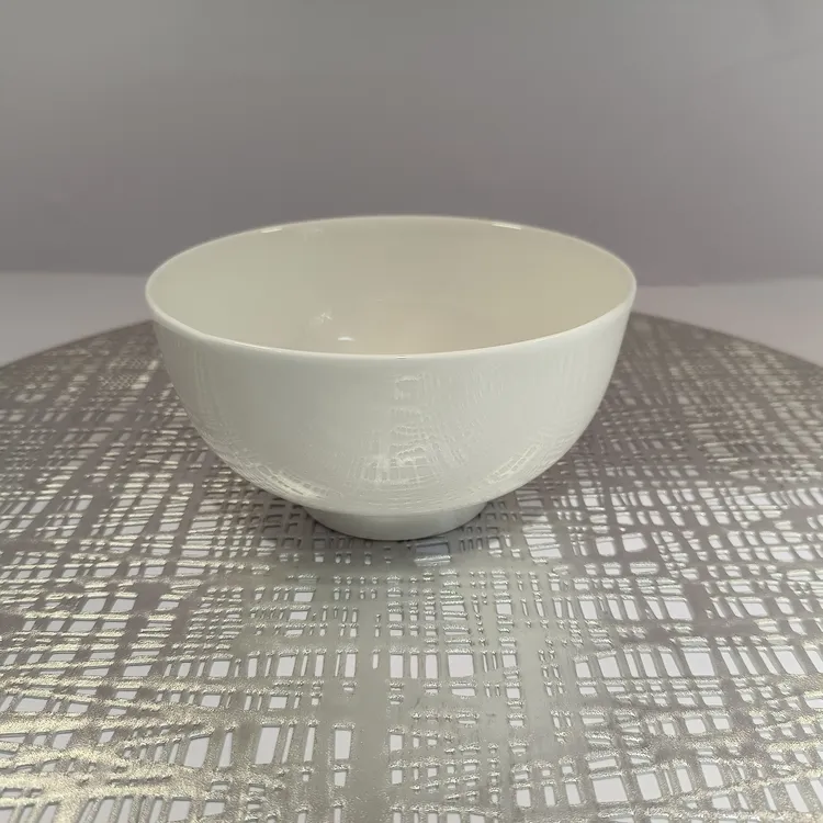 日式简约风格釉彩横纹陶瓷防烫米饭碗