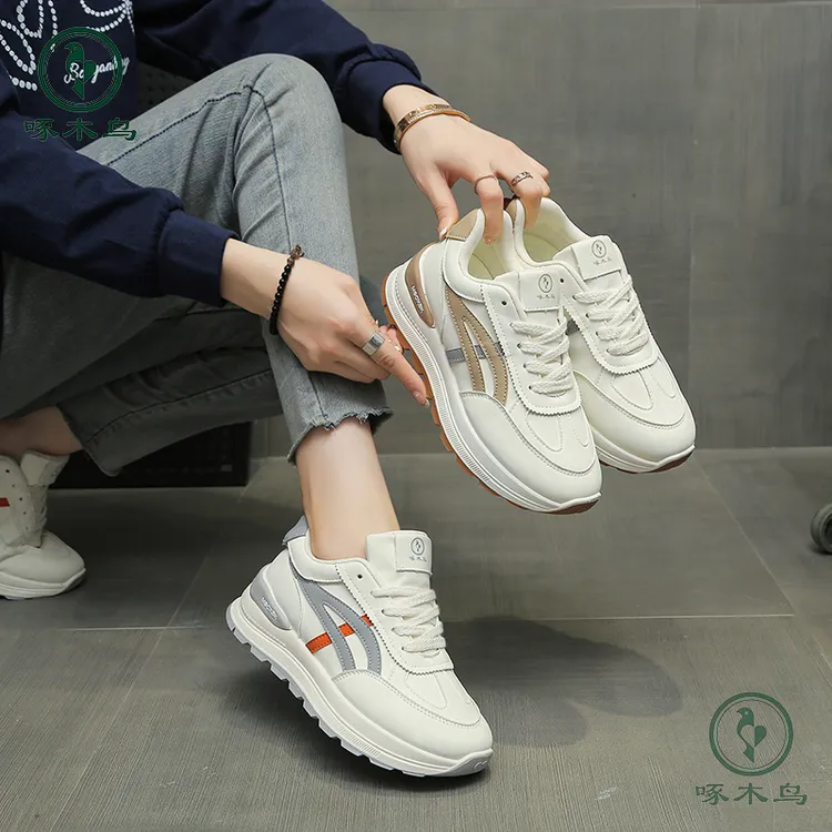 【啄木鸟021】品牌秋季女跑步鞋老爹鞋时尚百搭休闲平底软底潮流