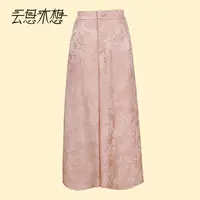 Ysimo-X云思木想 盈盈繁花 优雅提花后腰橡筋直筒休闲裤13397
