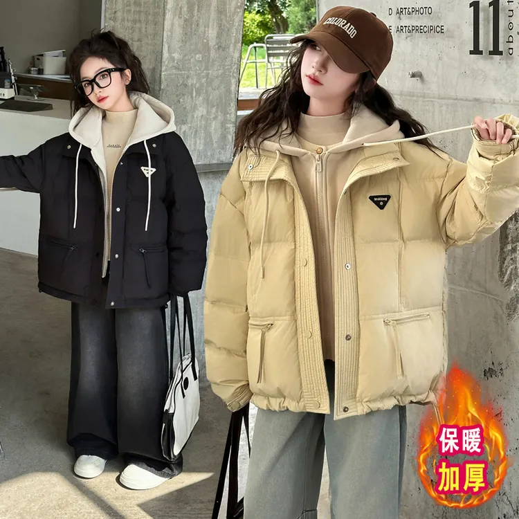 女童洋气加厚棉服女孩冬季新款棉衣中大童洋气初中生韩版保暖外套