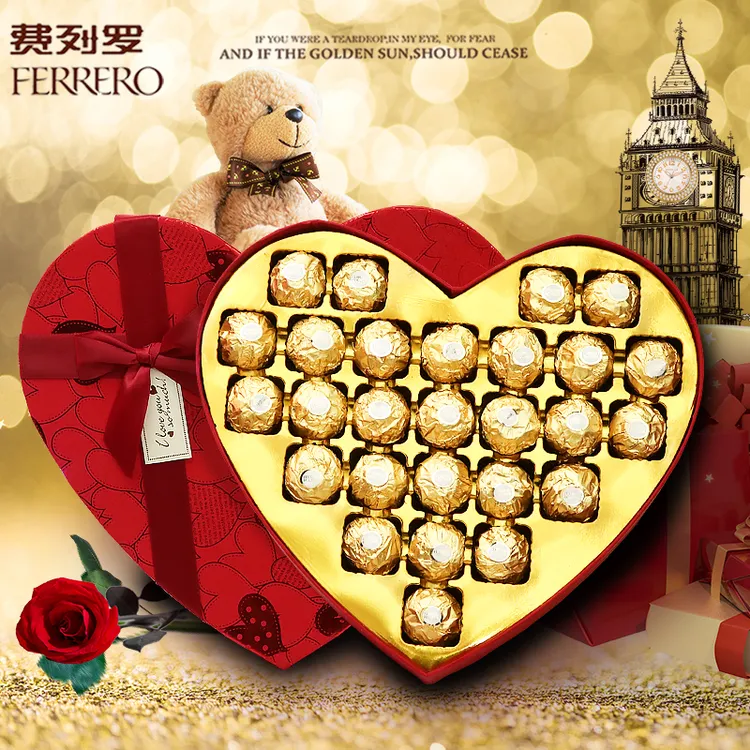 费列罗巧克力礼盒装生日零食送女朋友闺蜜订婚结婚孩子万圣节礼物