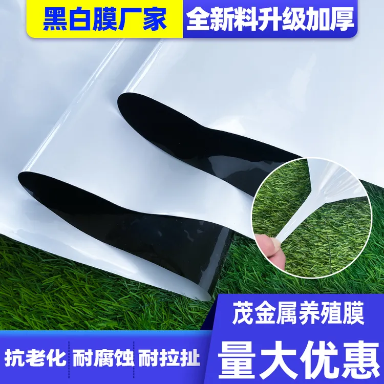 黑白膜加厚防晒大棚膜黑白膜养殖膜隔热降温青储池塘防渗反光食用