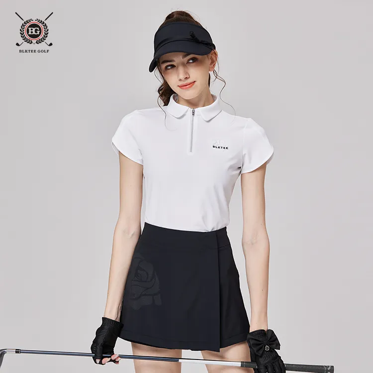 高尔夫女短袖运动T恤女装服装球服休闲速干polo白色套装夏季透气