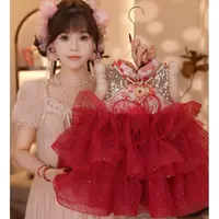 【现货】【Y.g1808】新款女宝加厚网纱背心裙加厚套装保暖秋冬儿童