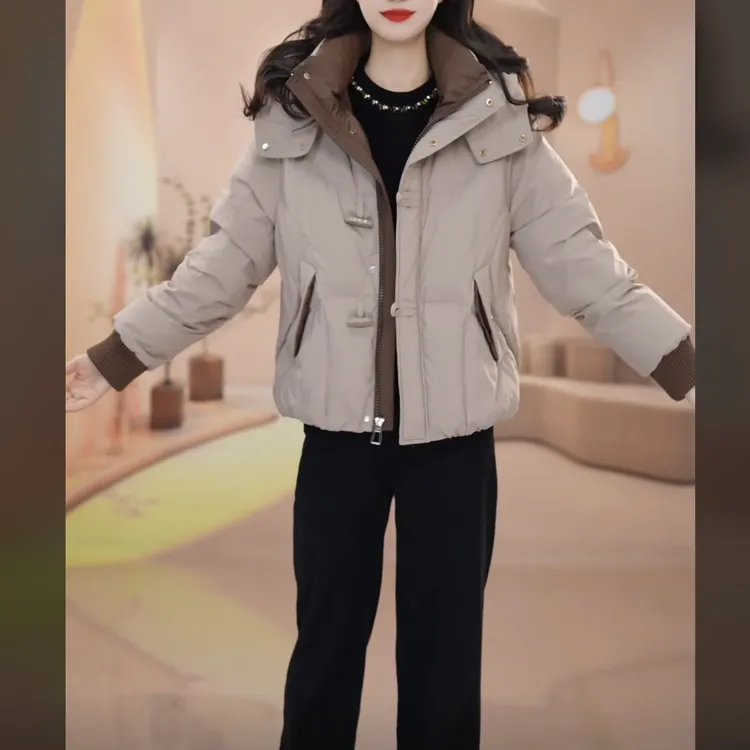 【羽绒服】2025年冬季新款洋气气质时尚显瘦加厚保暖白鸭绒羽绒服