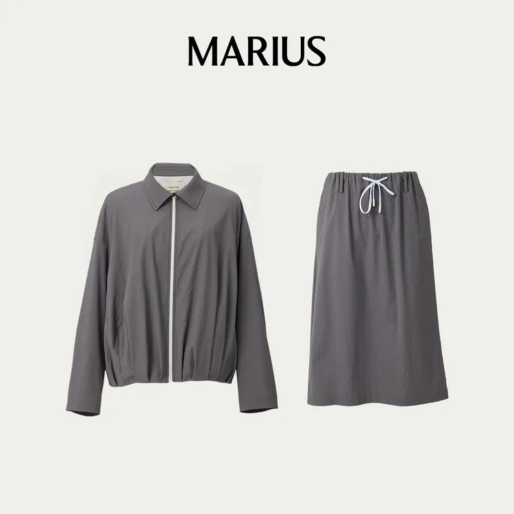 MARIUS“泡泡夹克”长袖透气时尚休闲夹克外套半裙套装