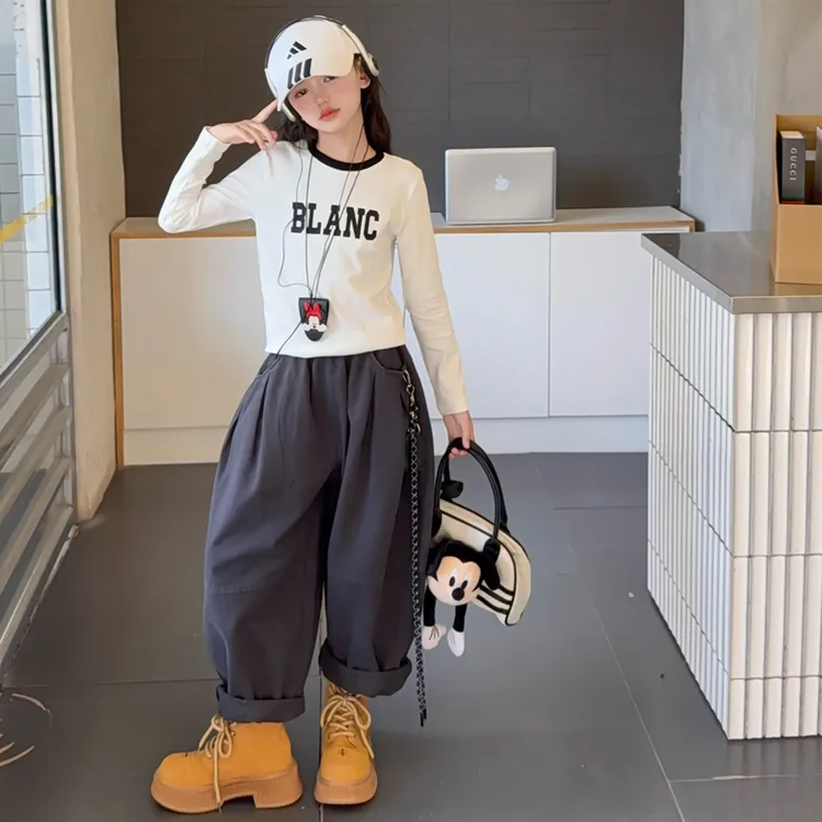 潮酷女童套装洋气春秋儿童时尚休闲长袖两件套秋季宽松韩版中大童
